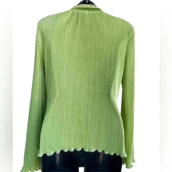 Anthropologie DOLAN women’s Lettuce-Hem Buttondown Top green sz S preloved - Picture 6 of 9